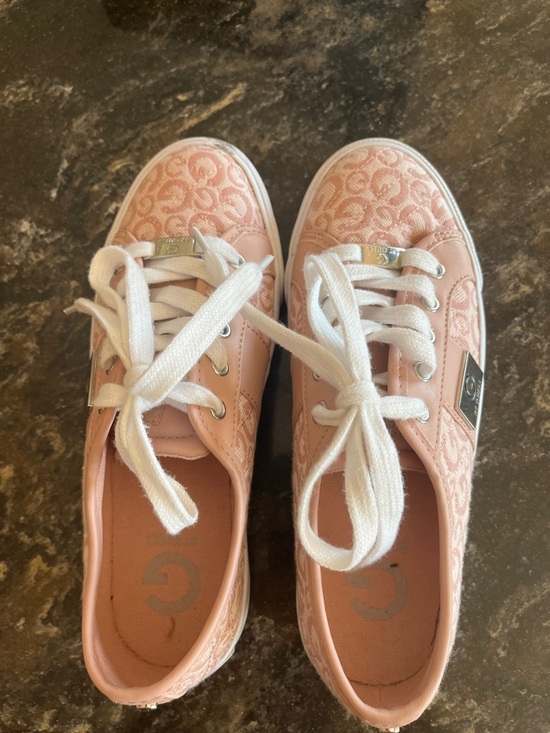 Guess Shoes - G by Guess Blush Pink Monogram Lace-Up Sneakers